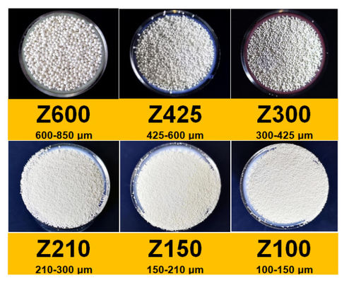 요업 샷 미디어 사이즈 Z100 : 알루미늄 합금박판과 티타늄 합금을 위한 100-150 μm은 AMS 2431/7A를 만납니다